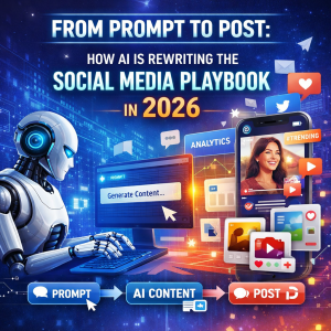 Read more about the article From Prompt to Post: How AI Is Rewriting the Social Media Playbook in 2026